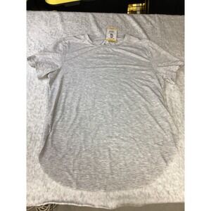 Members Mark Womens Fashion Hem Tee Gray Heathered High Low Raw Edge Medium NEW